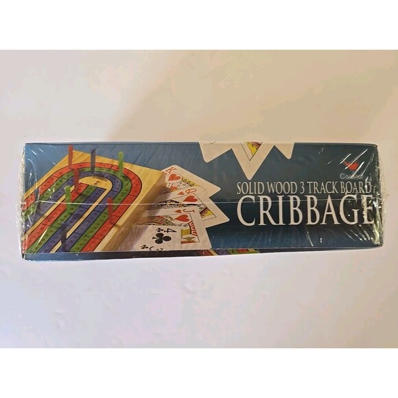 Cardinal Solid Wood 3 Track Board CRIBBAGE New Sealed Box Old Stock - Picture 2 of 5